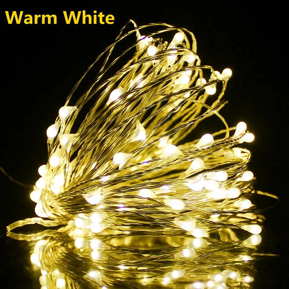 5M 50LEDs ไฟ String รีโมทคอนโทรล Fairy Light USB แบตเตอรี่ดําเนินการ LED String โคมไฟจับเวลาทองแดงลวดตกแต่งคริสต์มาส