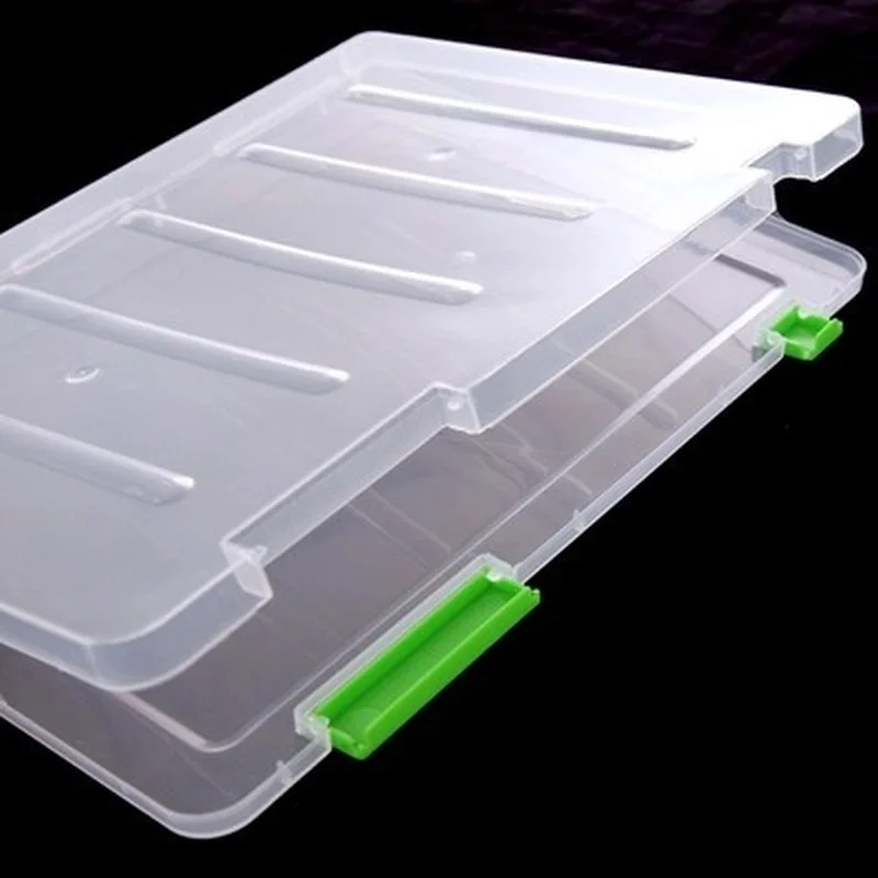 Tragbarer A4-Koffer aus Kunststoff für Dokumente, Aktenordner, transparenter Papier-Organizer, Aufbewahrungsbox, Organizer