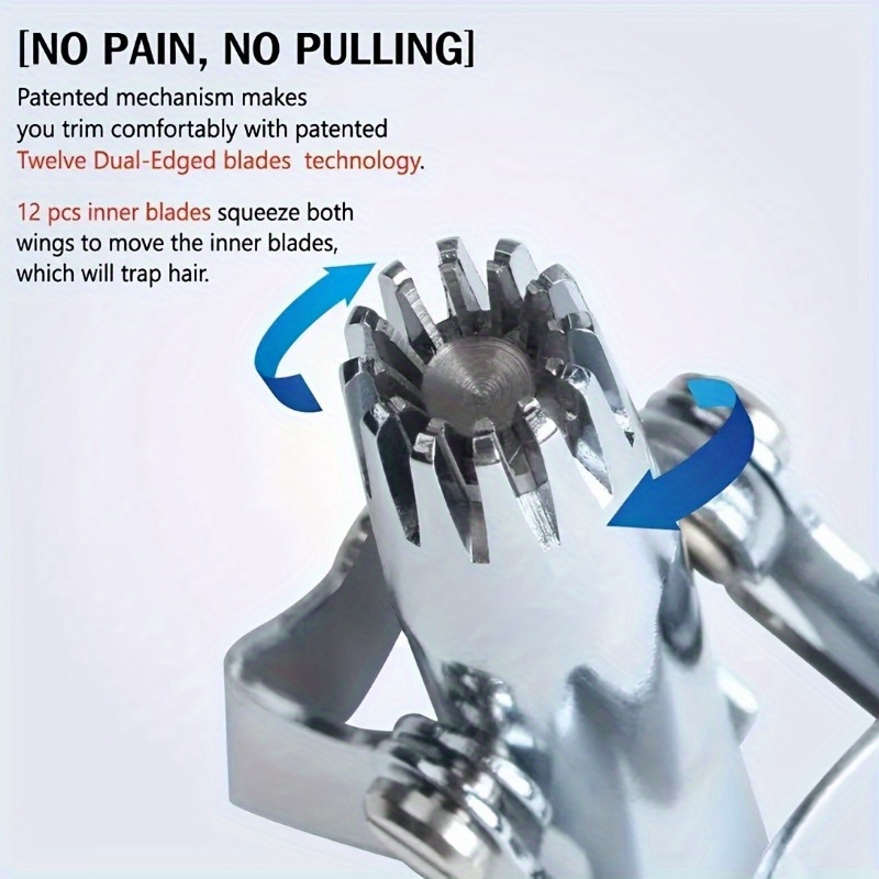 YUKU Washable Portable Ear Hair Trimmer Cleaning Without Rusting Painless Nose Hair Trimming Men's Portable Razor Low Noise