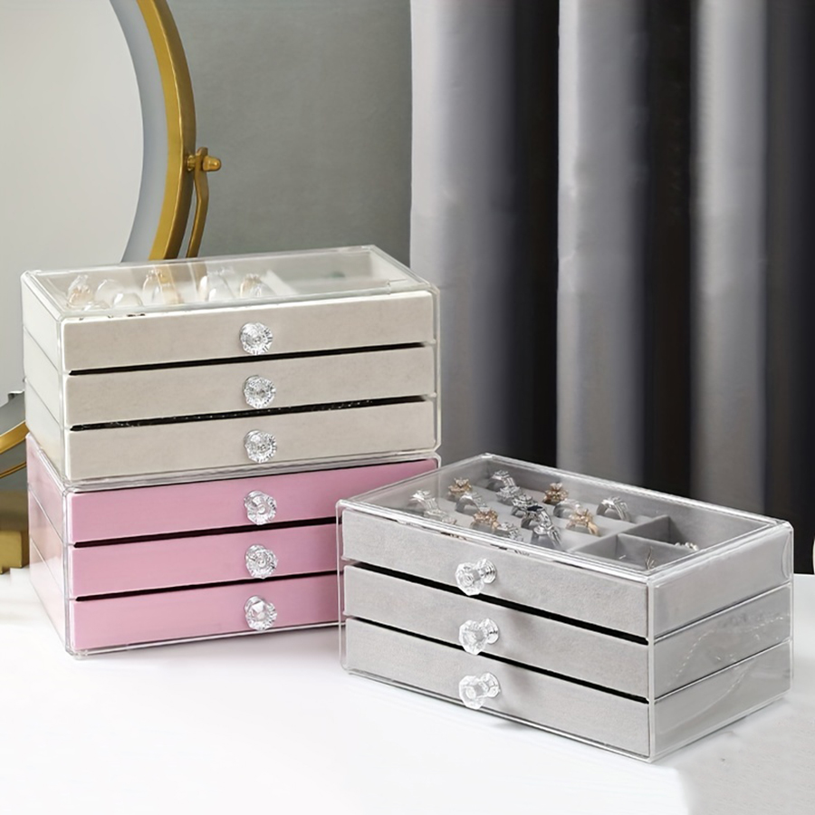 1 pièce. Boîte de rangement de bijoux de Type tiroir en acrylique de mode Simple, adaptée à tous les types de rangement et de rangement de bijoux. Jeweleler