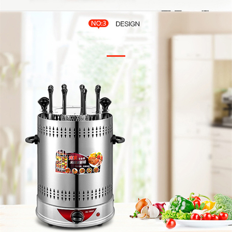 Parrilla de barbacoa Vertical sin humo eléctrica que hace la máquina de brochetas de Kebab rotativas de carne