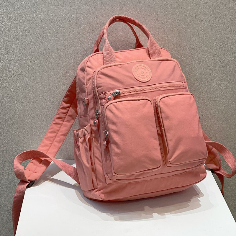 Mode femme sac à dos imperméable en Nylon poignée souple solide multi-poches voyage fermeture éclair Feminina sacs d'école sac à dos pour ordinateur portable