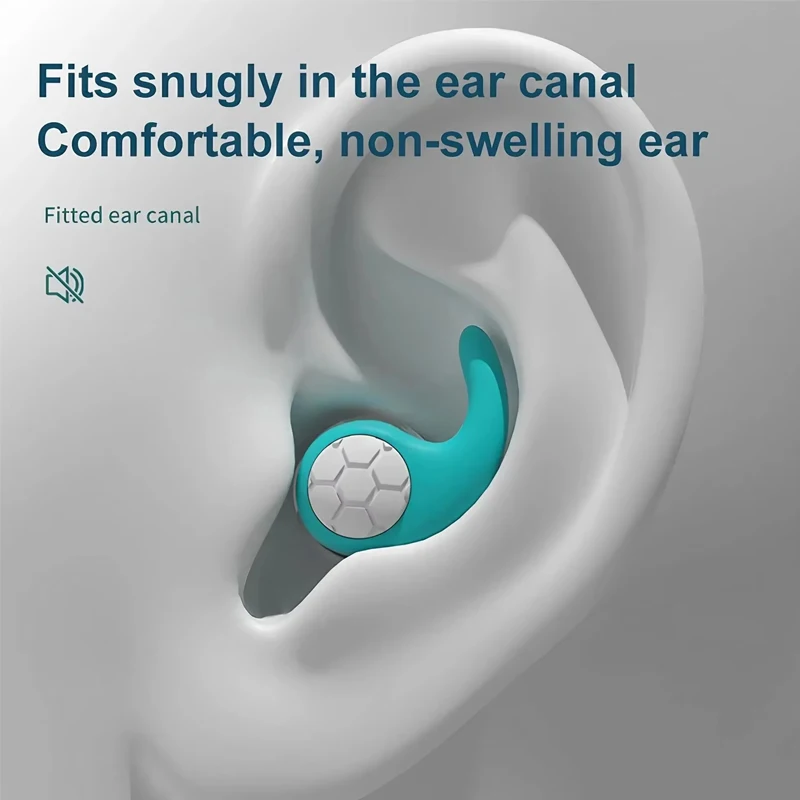 1 Pair Soft Silicone Earplugs - Noise Canceling, Waterproof, Comfortable Fit, for Sleep, Swimming, Creating a Silent Environment
