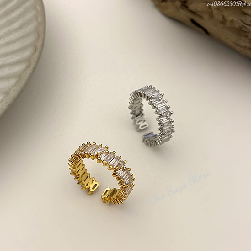 Стильный новый дизайн, сверкающие кольца с цирконом для женщин, элегантные вечерние ювелирные изделия, подарок