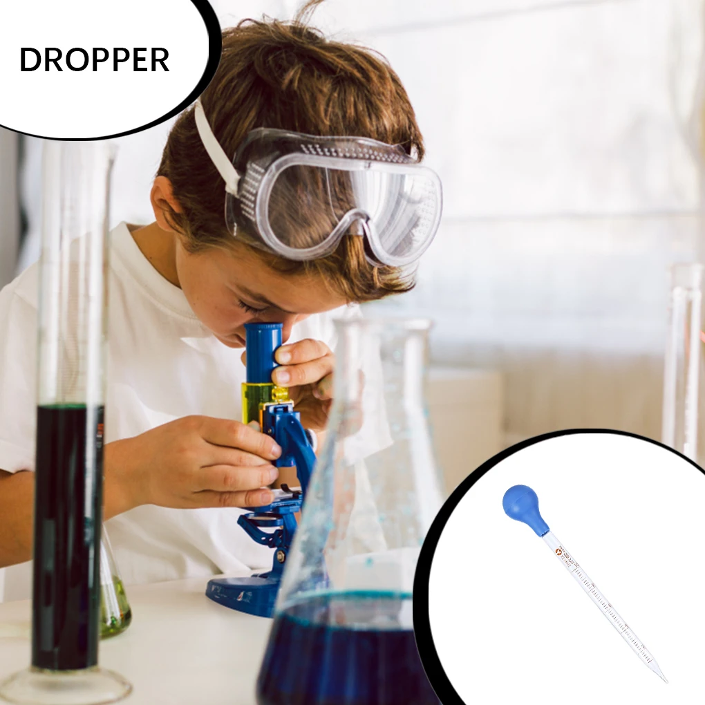Dropper 측정 고무 헤드 스케일 피펫 5 10ml 학교 실험실 떨어지는 튜브 가정용 두꺼운 유리 Dropper