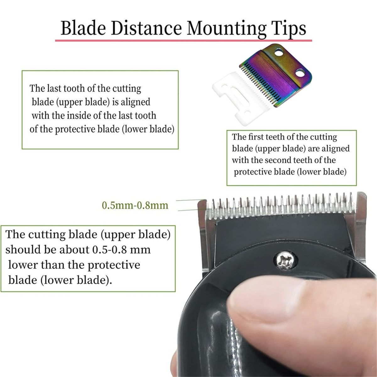 A72P For 8148 8504 Professional Adjustable Clippers Blades Precision 2 Holes Adjustable Hair Clipper Parts Blade D