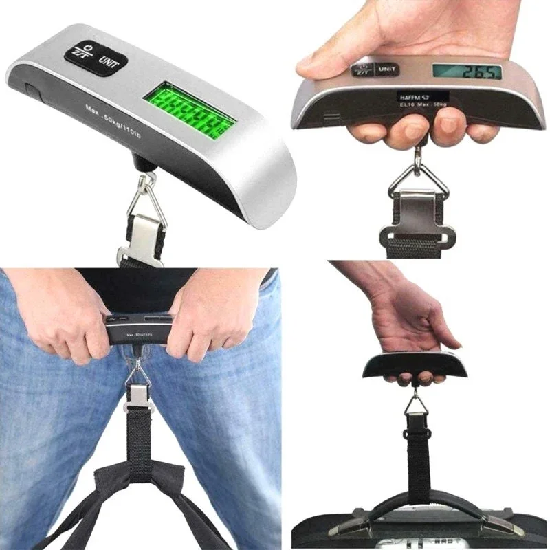 Pantalla LCD Digital 110lb/50kg equipaje electrónico maleta colgante pesaje de viaje bolsa de equipaje equilibrio de peso herramienta de balanza portátil