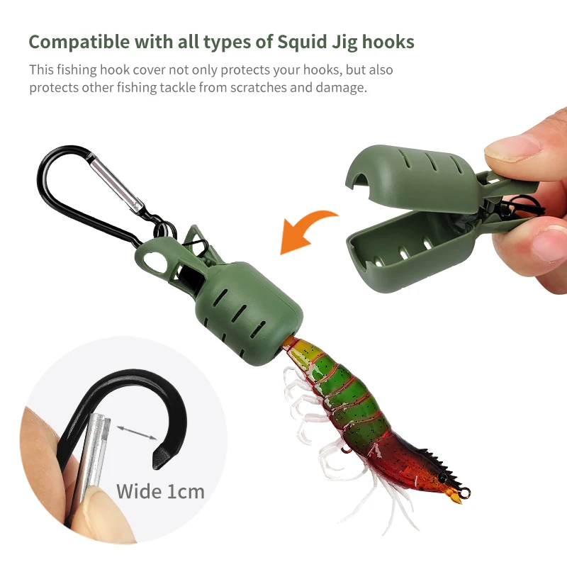 Neue Tintenfisch Jig Köder Schutz Kit 6 stücke Webfuß Octopus Egi Haken Abdeckung Tintenfisch Regenschirm Köder Kappe mit Karabiner angelgerät