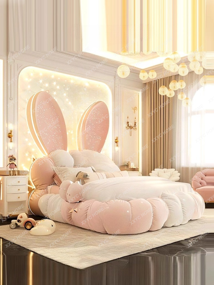 Homestay girl children single bed cute pink bedroom bed