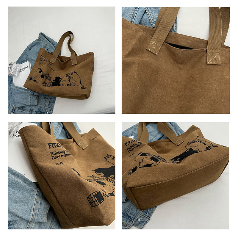 Bolsa tote de lona feminina elegante espaçosa bolsa de ombro durável com fecho de zíper e design clássico perfeito para o trabalho