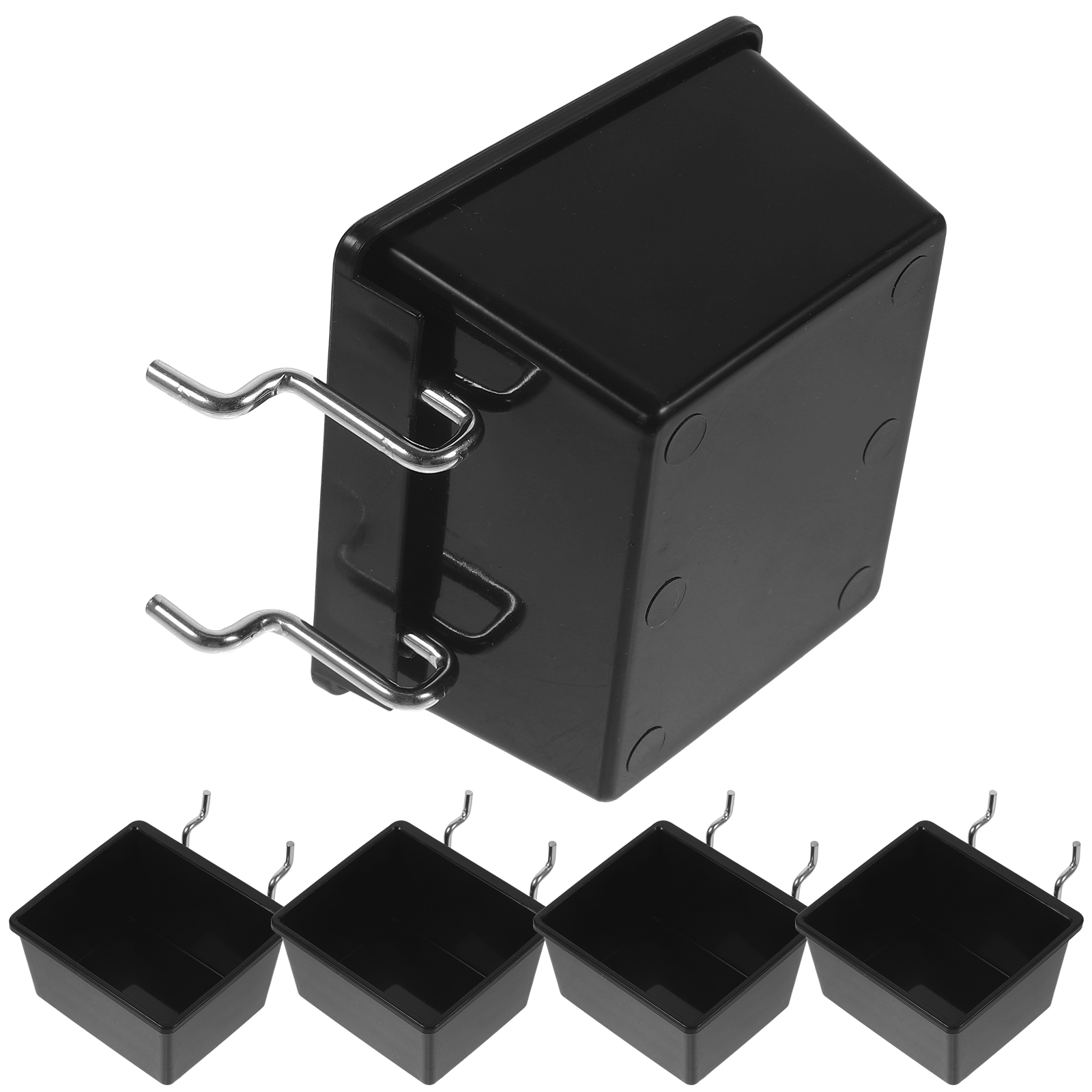 Caja de almacenamiento de 5 piezas de piezas, contenedor de tablero de clavija, organizador de pared, cajones de herramientas de garaje para tienda