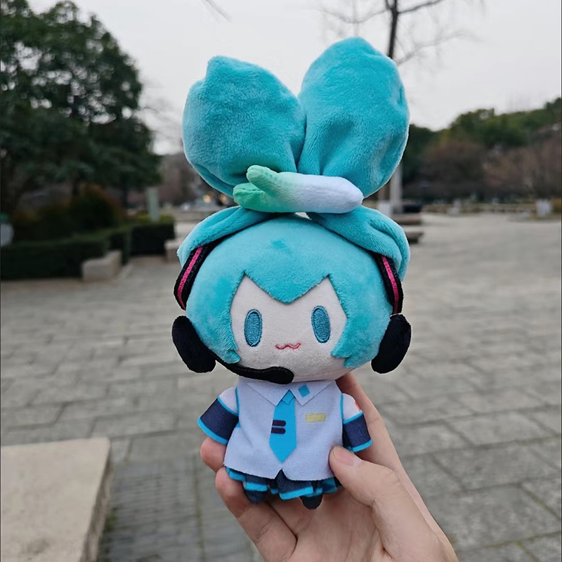 15cm hatsune miku kawaii q versão figura boneca de pelúcia anime periférico pelúcia brinquedo coleção modelo ornamento brinquedo meninas presente