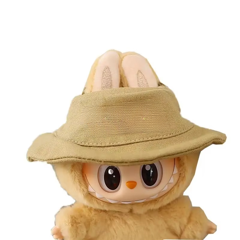 17 センチメートル LABUBU 帽子座るパーティーマカロン衣装人形バケツ帽子かわいい人形アクセサリー子供女の子のおもちゃ