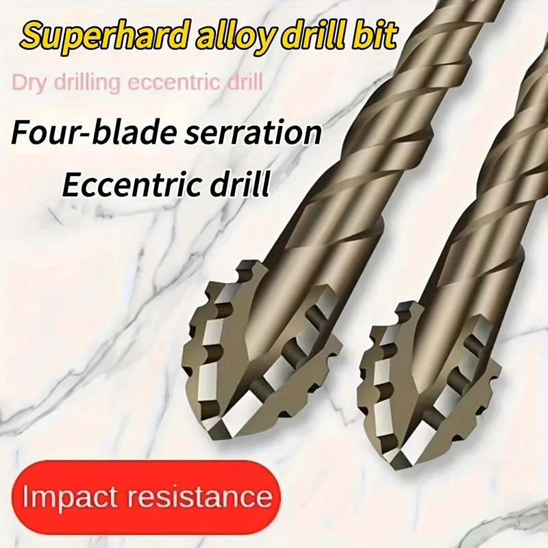 6PCS Four-edged serrations Drill Bit For Drilling Holes In Glass Tile Metal Concrete 4-12M MMultifunction Drill Bit Set Tools