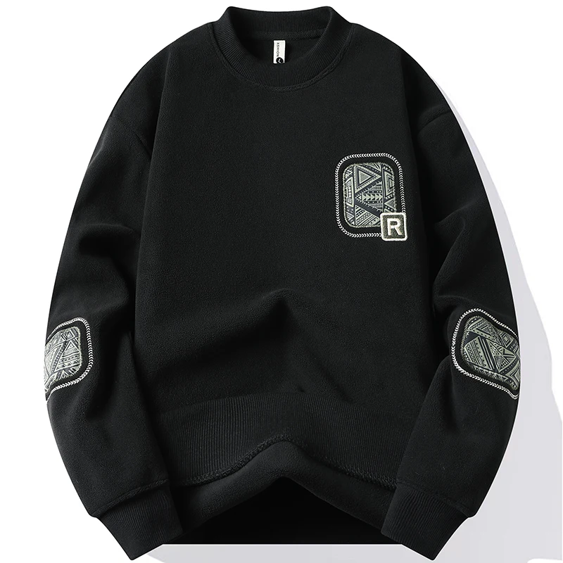 Herrenmode Dicker Kapuzenpullover Stickerei Pullover Fleece Gefüttert Herren Winterkleidung Elegante Luxusmarke Weiß Grün Pullover
