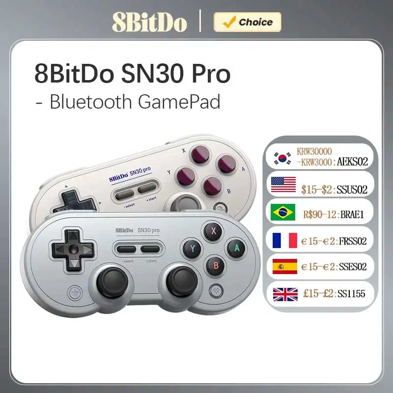 8Bitdo SN30 Pro Gamepad Bluetooth para Nintendo Switch 2 controlador de juego inalámbrico Joystick para NS MacOS Android Steam Raspberry Pi