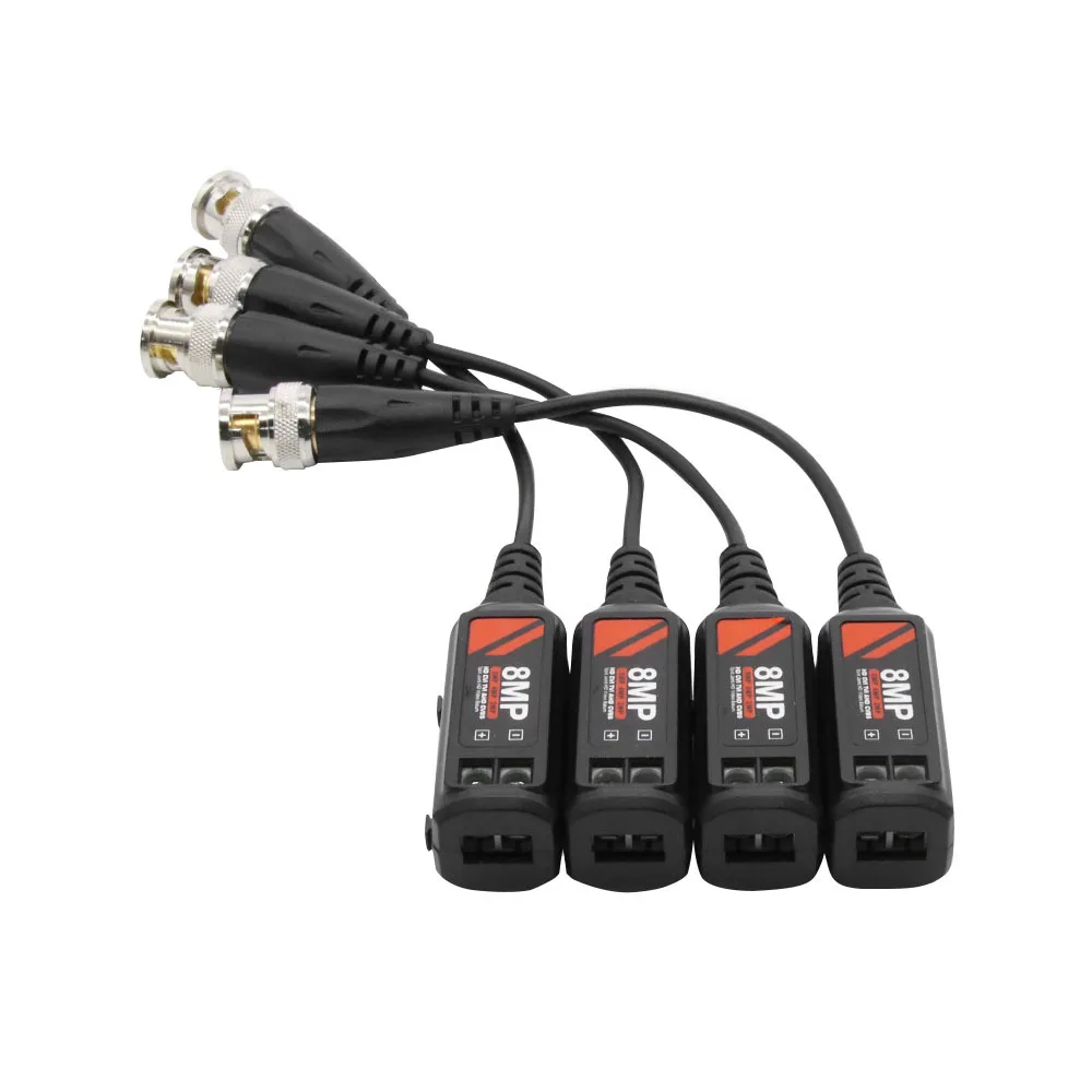Twisted BNC CCTV Vídeo Balun, Transceptor Passivo, Suporte AHD, CVI, TVI, 8MP, Câmera 4K, Cat5e, Cat6, UTP Cable Conectores, 10 Pares