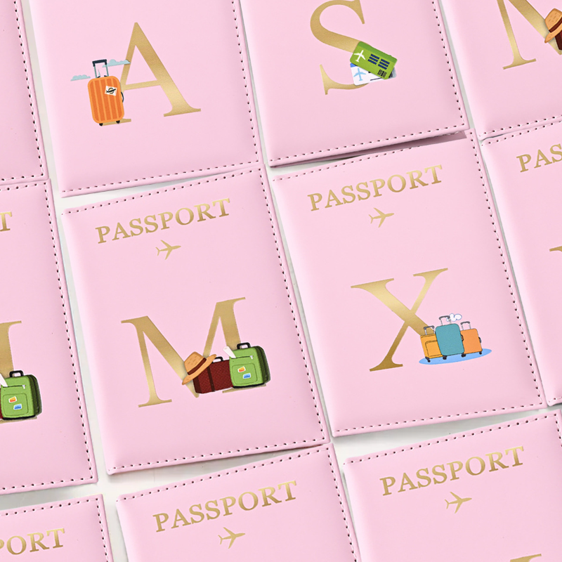 Кожаная обложка для паспорта с буквенным принтом для мужчин и женщин, держатель для паспорта, зажим для летного билета, обложки для паспорта, держатель для удостоверения личности, держатель для кредитных карт