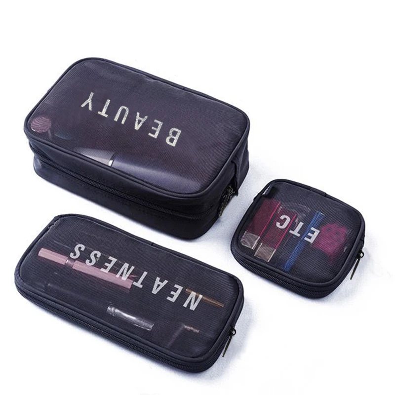 Miniature makeup bag - small size - portable - net fabric - large capacity - cosmetic storage bag - storage bag