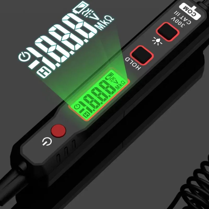 Probador de voltaje de circuito de coche Digital pantalla de retroiluminación probador de mantenimiento de fallos de automóvil