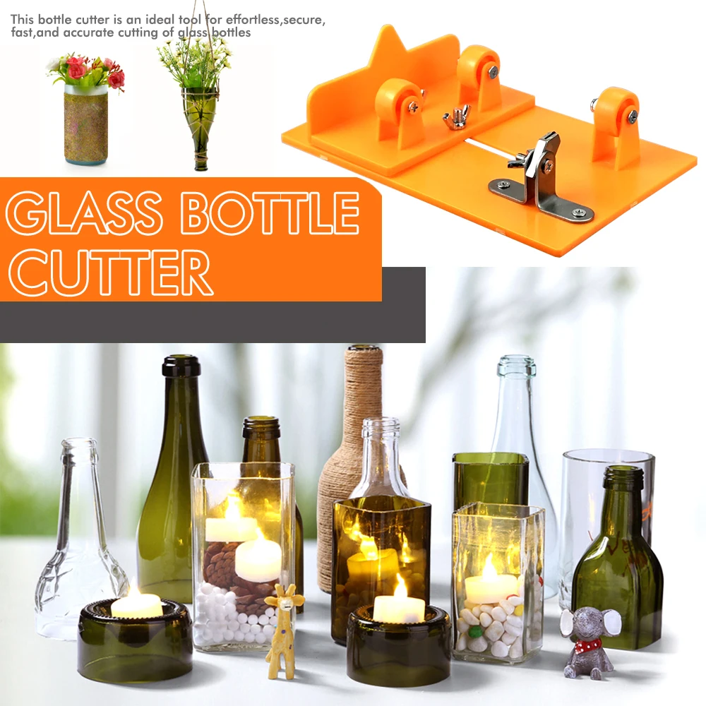 Cortador de botellas de vidrio DIY, tablero ABS grueso de alta resistencia, cabezal de corte afilado de carburo, herramienta de corte de botellas de vino DIY