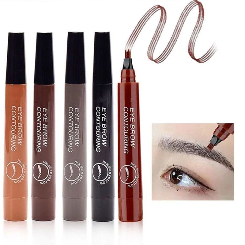Lông Mày Bút Xăm Chân Mày Chống Nước Lỏng Đen Eye Brow Trang Điểm Bút Chì Microblading