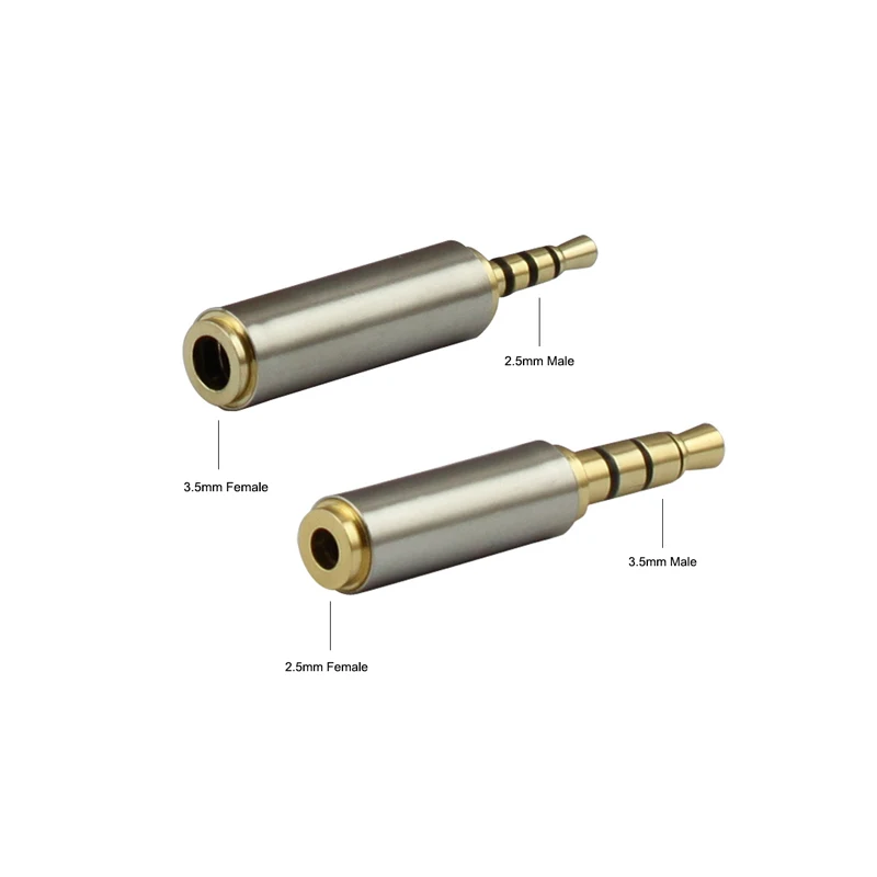 Adaptador de Audio Jack de 3,5mm a 2,5mm para Cable de altavoz auxiliar, auriculares estéreo, micrófono, conector hembra de 2,5mm macho a 3,5mm