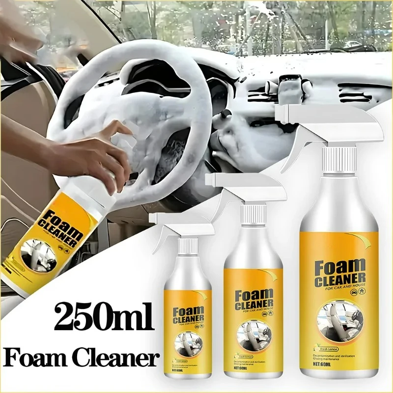 Limpiador de espuma multifuncional para Interior de coche, eliminación y limpieza de manchas, limpiador de espuma para asientos de cuero, mantenimiento de espuma en aerosol, lavado de coche