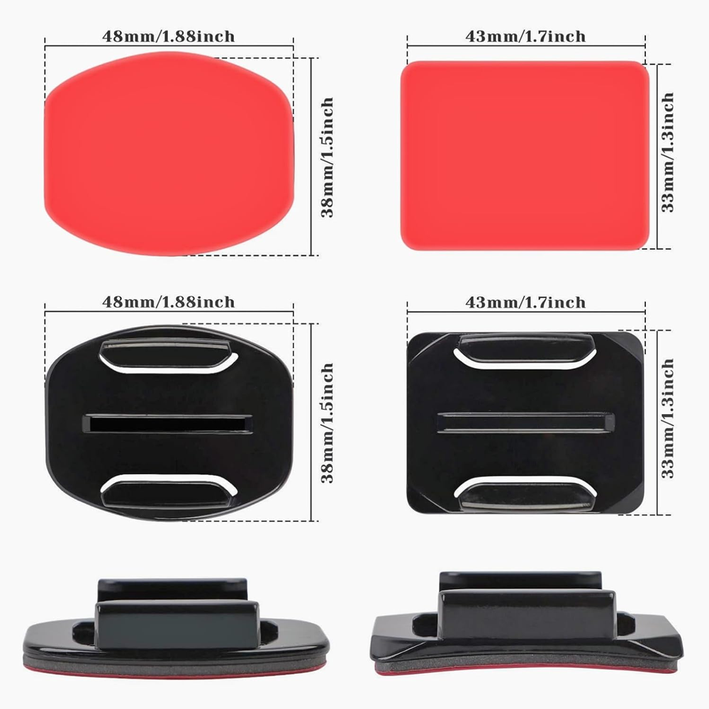 หมวกกันน็อคกาวเหนียวแบนโค้ง Mounts สําหรับ GoPro Hero 12 11 10 9 8 7 6 5 4 Insta360 X2 X3 DJI Osmo Action กล้องอุปกรณ์เสริม
