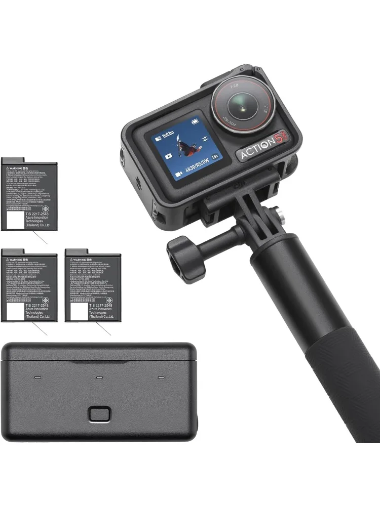 DJI Osmo Action 5 Pro Adventure Combo, Action Camera 4K with 1/1.3" Sensor, 12h Extended Battery Life with 3 Batteries, Stabiliz