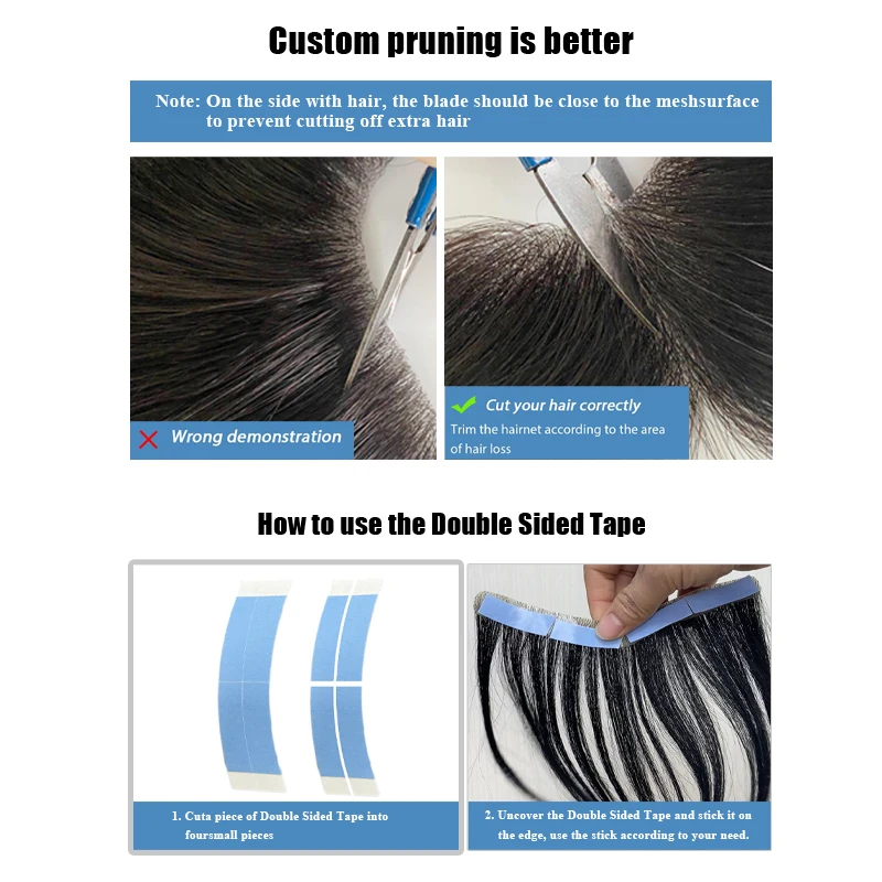 15cm 100% cheveux humains toupet droit Style V ligne de cheveux frontale pour hommes système de remplacement avant postiche en polyuréthane Extensions invisibles