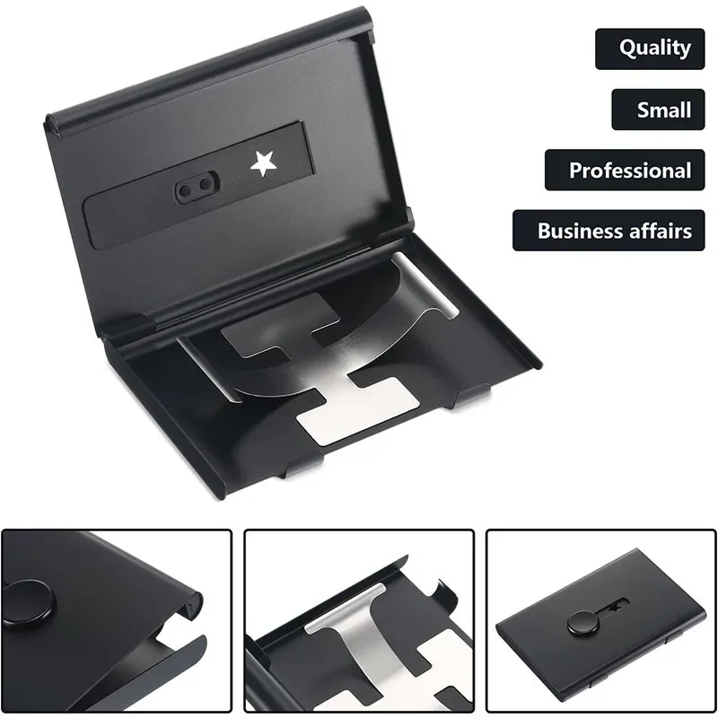 โลหะผู้ถือบัตรธุรกิจ Hand Push Card Case Bank Card สมาชิกแพคเกจ Ultra Thin นามบัตรกล่องบรรจุภัณฑ์ Organizer