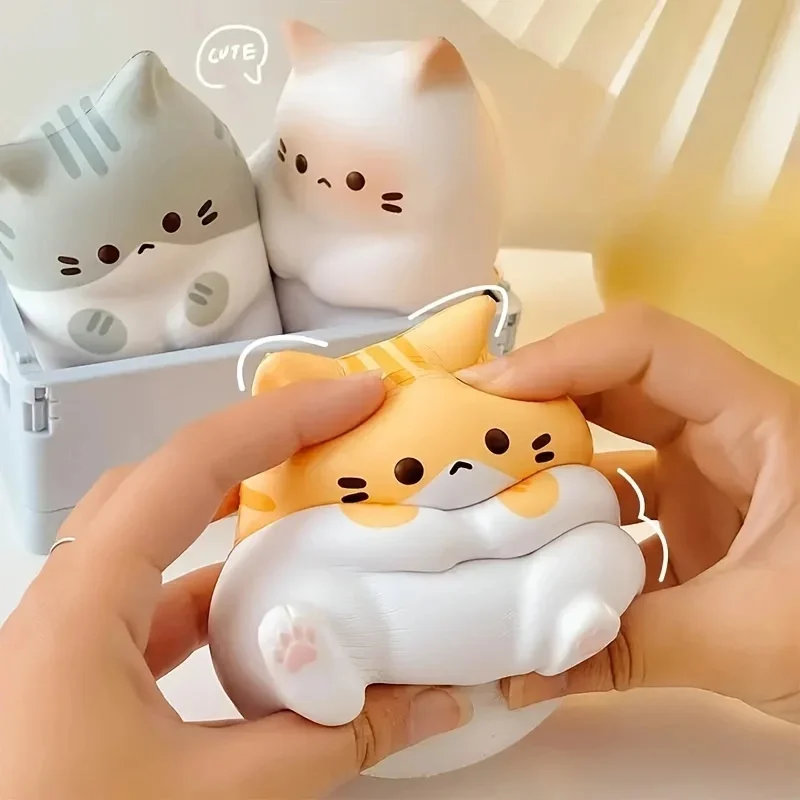 1pc adorável gato dos desenhos animados brinquedos de apertar para crianças adulto macio pitada pu bolas de recuperação lenta pop brinquedos de halloween presentes de natal