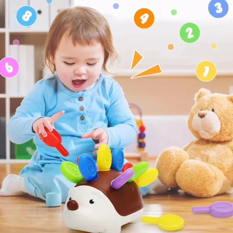 ของเล่นเม่นสัมผัสสำหรับเด็กเล็ก ของเล่นมอนเตสซอรี่ ฝึกกล้ามเนื้อมัดเล็ก ของเล่นเสริมพัฒนาการเด็กก่อนวัยเรียน ของเล่นเสริมประสาทสัมผัสสำหรับเดินทาง สำหรับเด็กอายุ 1 2 3 4 ปี