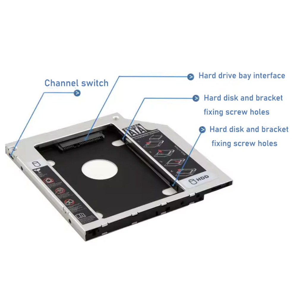 UnionSine 9.0 9.5 12.7mm HDD Caddy SATA 3.0 pour 2.5 ''SSD boîtier adaptateur de disque dur pour ordinateur portable CD DVD-ROM Optibay
