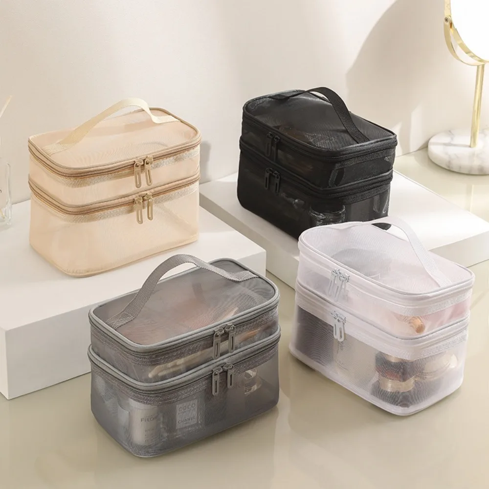 Bolsa de cosméticos de gran capacidad, práctica bolsa de aseo de viaje, bolsa de almacenamiento de viaje al aire libre, estuche de maquillaje impermeable para mujer, nuevo