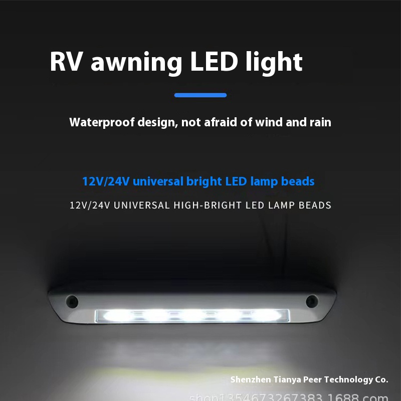 12V/24V RV LED Awning Porch Light Waterproof Motorhome Caravan Van Camper Trailer Wall Lamps