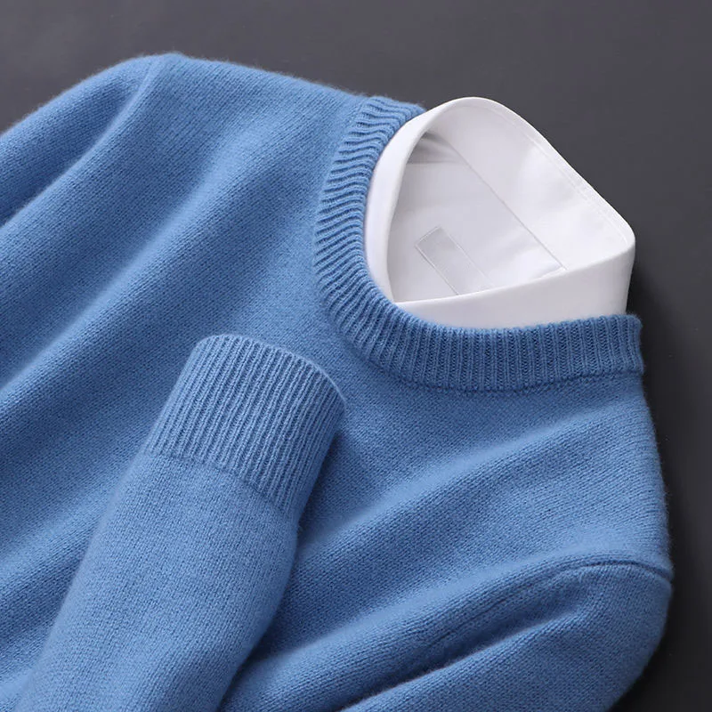 Hot Koop Kasjmier Heren Trui O-hals Gebreide Truien Lange Mouw Mannelijke Trui Zachte Warme Wollen Mode Kleding Big Size