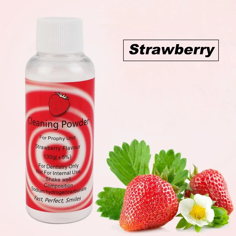 Dental Polierpulver Prophy Air Jet Flow Zahnreinigung Plaque Fleckenentfernung Natriumbicarbonat 130g Minze Zitrone Erdbeere
