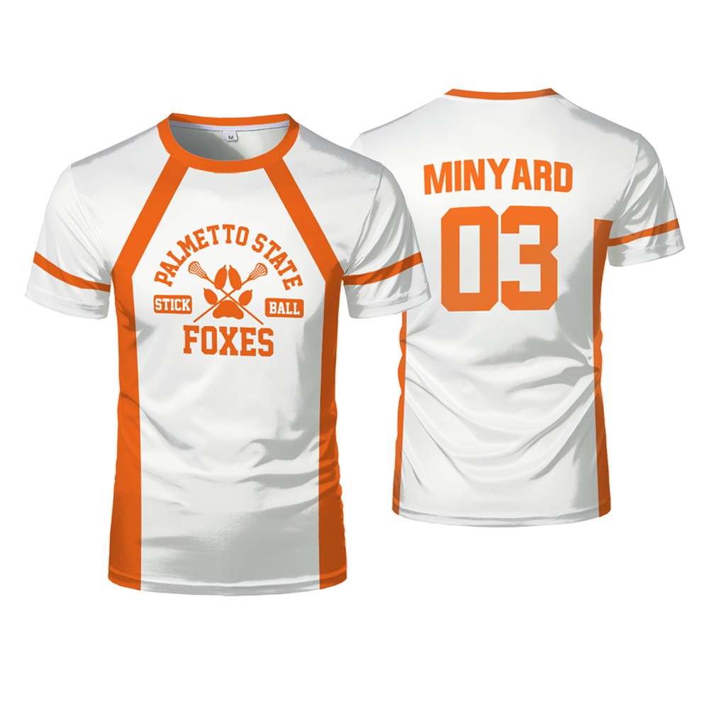2024 Neues The Foxhole Court Palmetto State Foxes Lacrosse Jersey Cosplay WILDS MINYARD 3D T-Shirt Herren/Damen Kurzarm Kinder T-Shirts