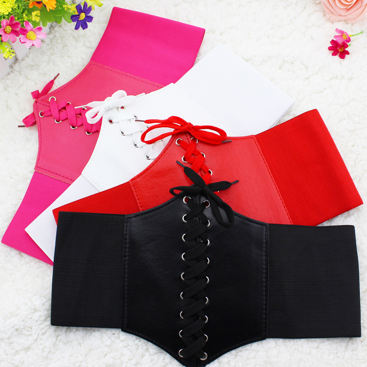 Mulheres sexy espartilhos largo couro do plutônio elegante cinto de emagrecimento bustiers largo elástico cintos de cintura alta feminino ceinture cintura