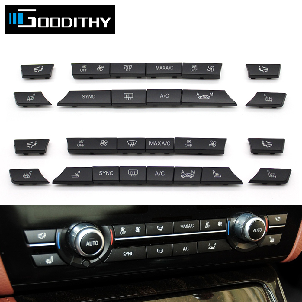 Аксессуары для салона автомобиля, кнопка обогревателя переменного тока, 12/14 шт., колпачки для ключей, ремонтный комплект, крышка переключателя для BMW 5 6 7 серии F01 F02 F06 F07 F10 F11