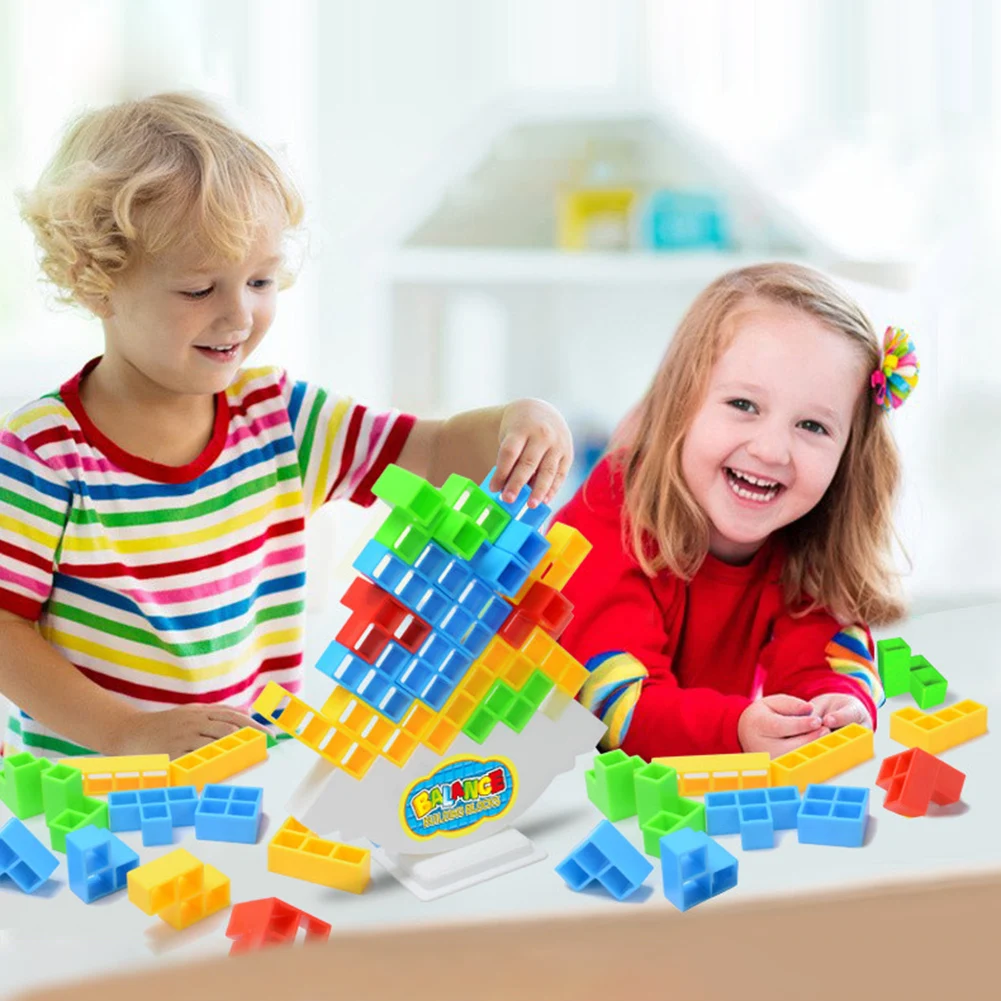 Blocs de construction en brique, jouet d'équilibre, tour Tetra empilée, balançoire de jeu, blocs de construction russes, jouets de fête de bureau pour enfants, 16 à 64 pièces