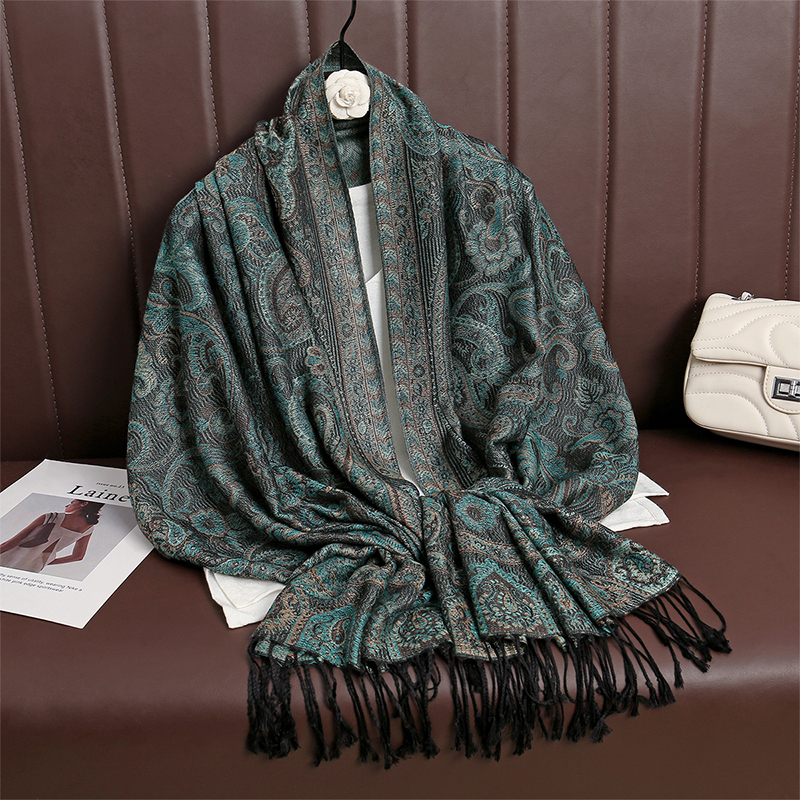 Feminino paisley cachecol cashmere sentimento pashmina xales borla hijab cabeça envolve femme inverno cachecóis foulard bufanda 2024