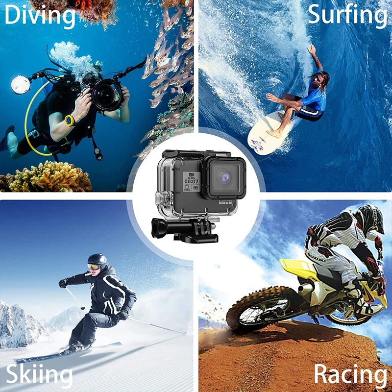 GoPro Hero 5 6 7 Chống Nước Nhà Ở Lưng Dưới Nước Lái Xe Đi Pro 5 6 Bảo Vệ Bổ Nhào Bao Hành Động camera Accessoris