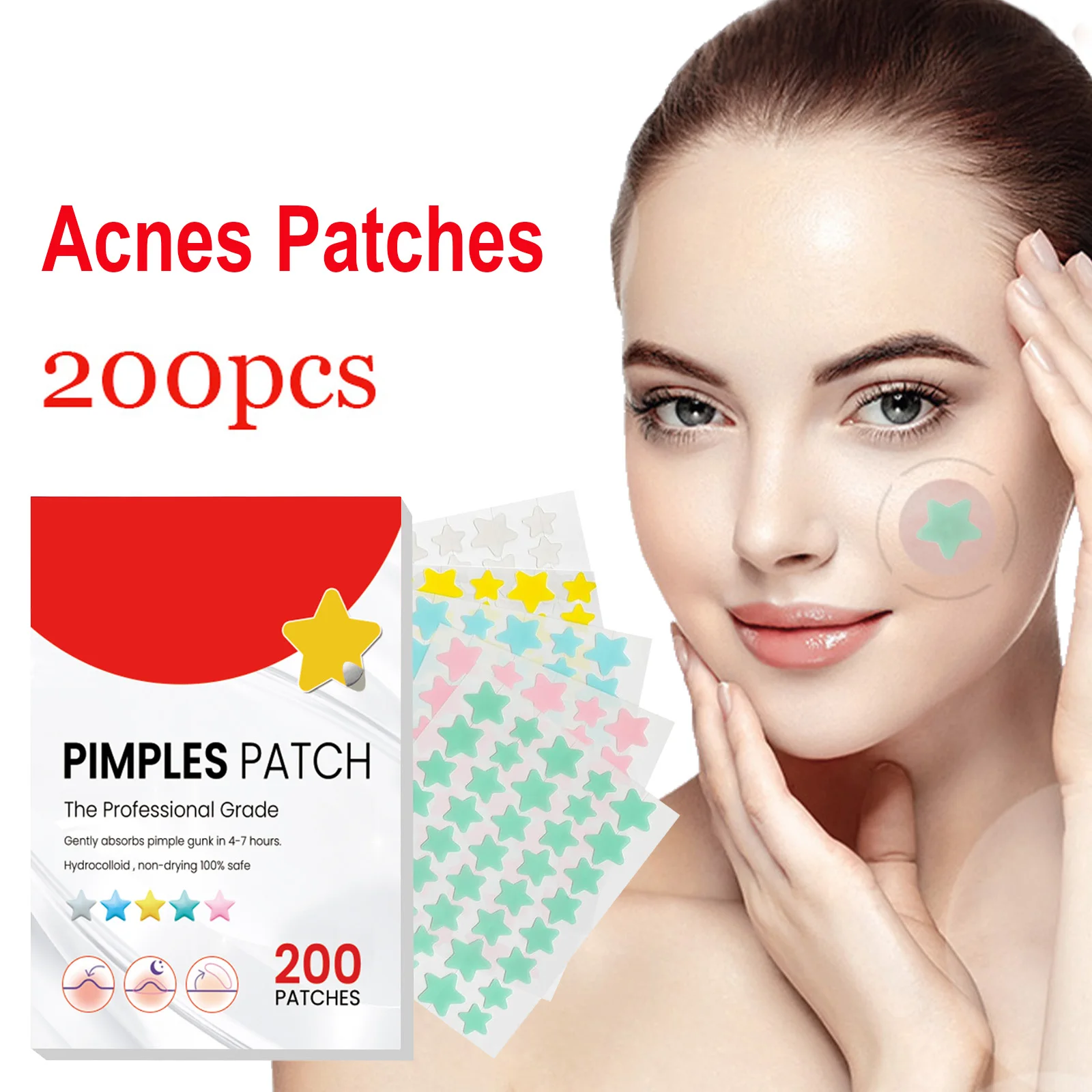 200 Uds parche de reparación de acné cuidado de la piel Facial desvanecimiento imperfecciones marcas de espinillas cerrado acné imperfecciones cubierta acné parche de reparación de espinillas