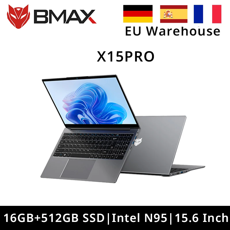 Bmax 15.6"" X15 Pro 16Gb Ram 512Gb Ssd Intel N95 Cpu Windows 11 Notebook 1920*1080 Dual Wifi USB Pc Laptop Ddr4