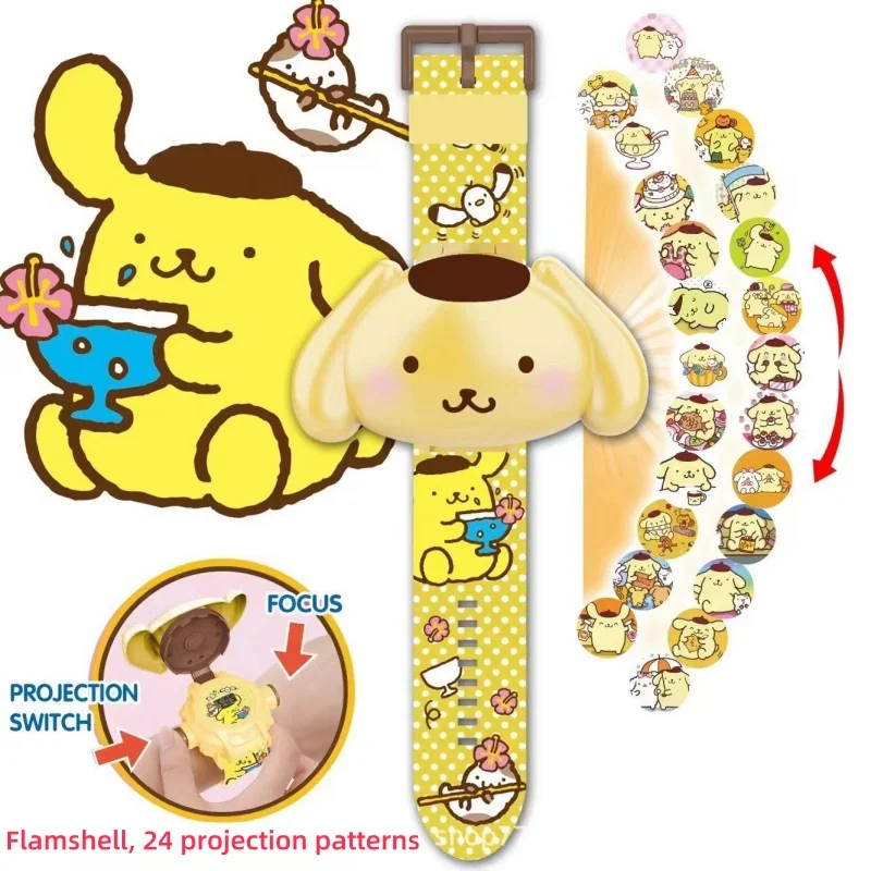 Sanrio Hello Kitty Toys Set Proiezione 3D Orologio digitale Cinnamoroll Kuromi Melody Anime Action Figures Modello Giocattolo Regalo per bambini