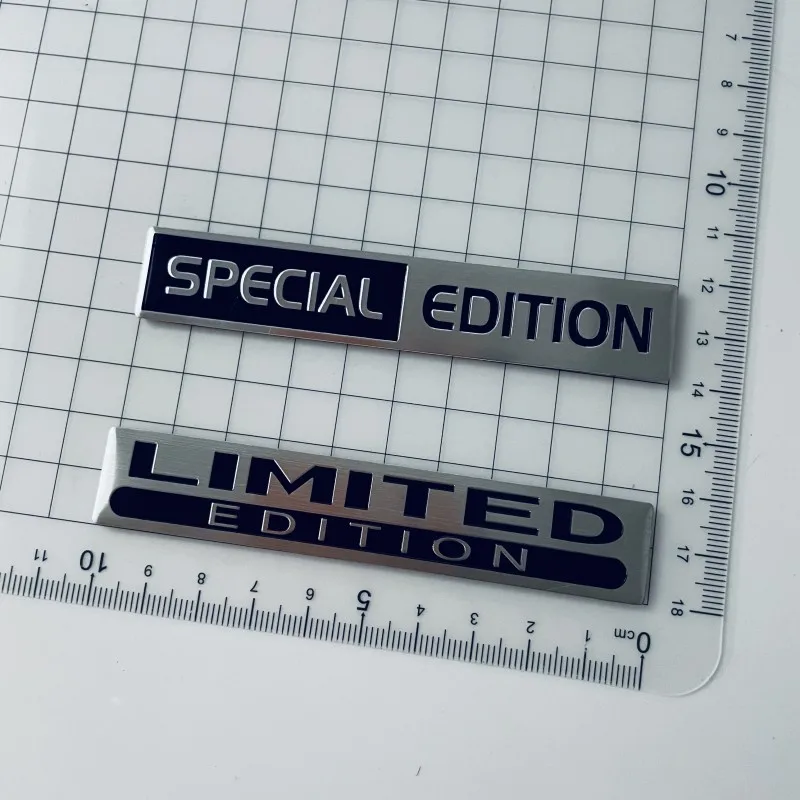 Emblemat 3D Metal Aluminium Srebrny Czarny Logo EDYCJA LIMITOWANA Odznaka na Błotnik Samochodowy Naklejka na Klapę Bagażnika EDYCJA LIMITOWANA Akcesoria Stikcer