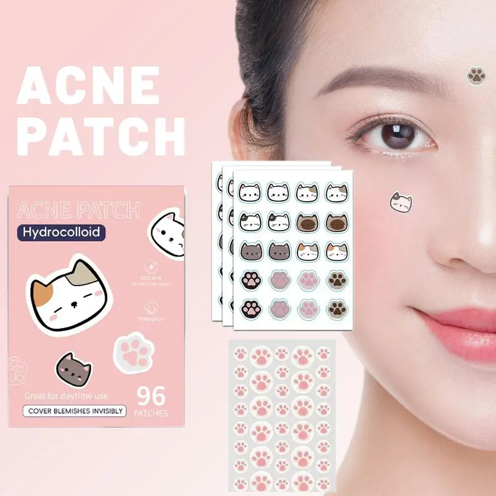 Colorful Cat Head Acne Patch Heart/Star Shape for Covering Zits and Blemishes,Spots Marks Concealer Makeup tool